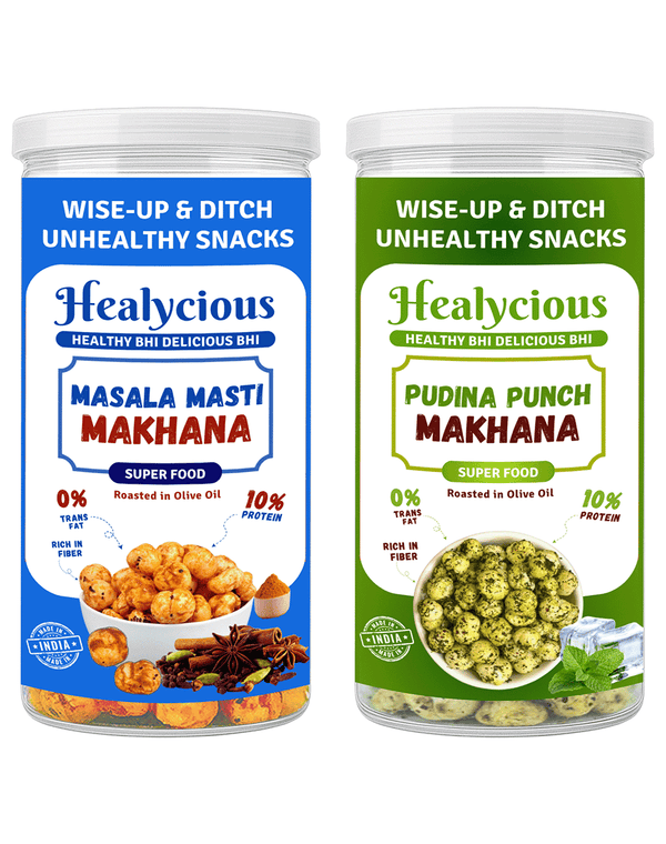 Masala Masti & Pudina Punch Makhana | 80g x 2 - Healycious