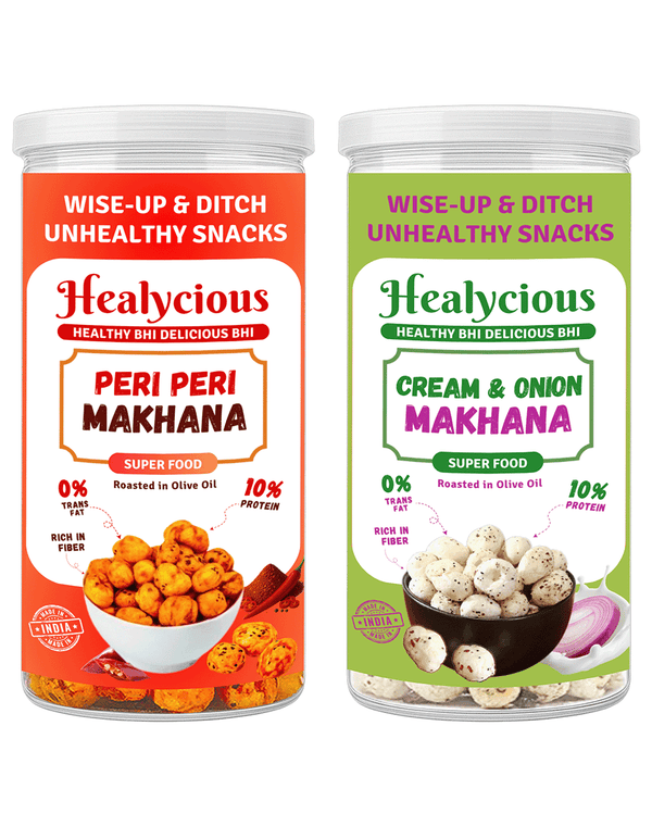 Peri Peri & Cream and Onion Makhana | 80g x 2 - Healycious